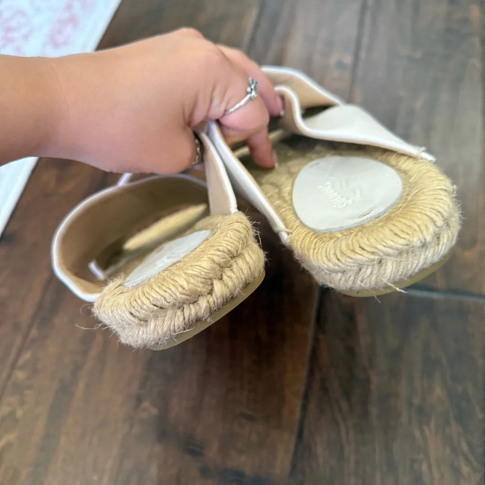 Soludos Criss Cross Platform Espadrilles Sandals White size 7